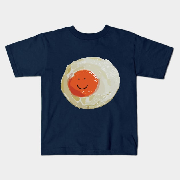 Happy Smiley Face Egg Kids T-Shirt by ellenhenryart